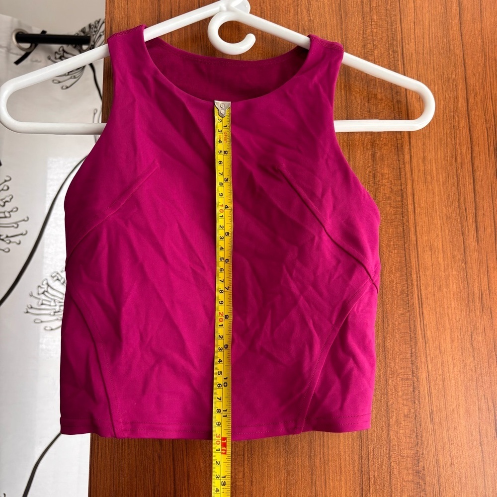 Lululemon Invigorate Training Tank Top Size 2 Magenta Purple High Neck Crop - Picture 7 of 11